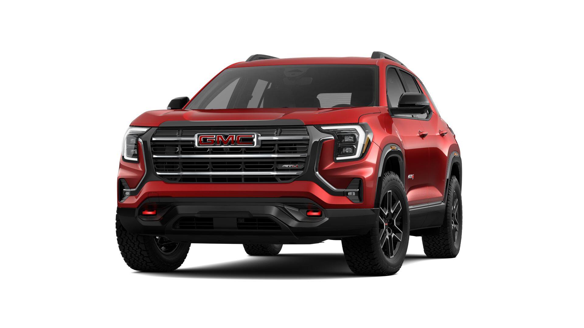 2026 GMC Terrain AT4 in Volcanic Red Tintcoat — front three-quarter view