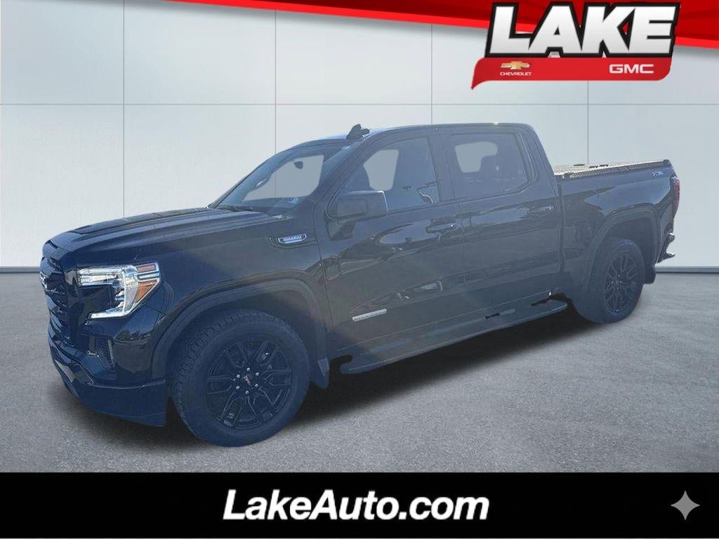 2021 GMC Sierra 1500 Elevation in Ebony Twilight Metallic — front three-quarter view
